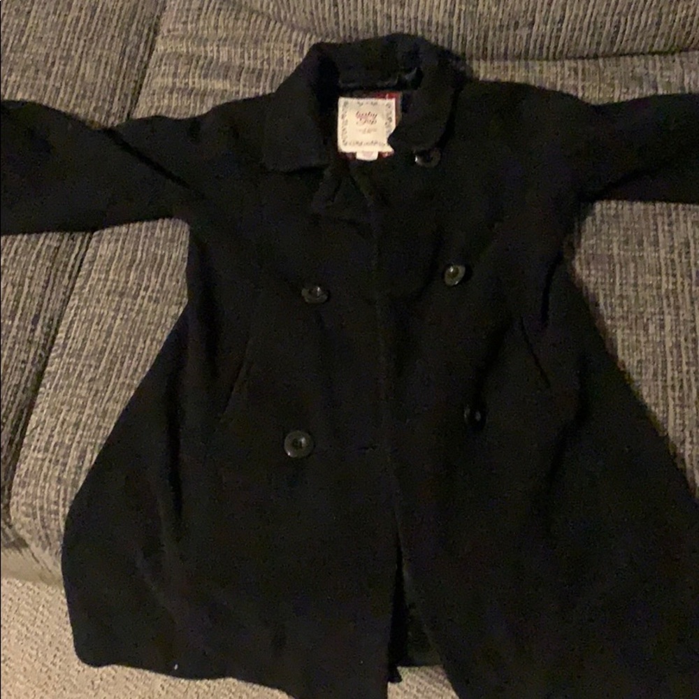 Black little girl peacoat